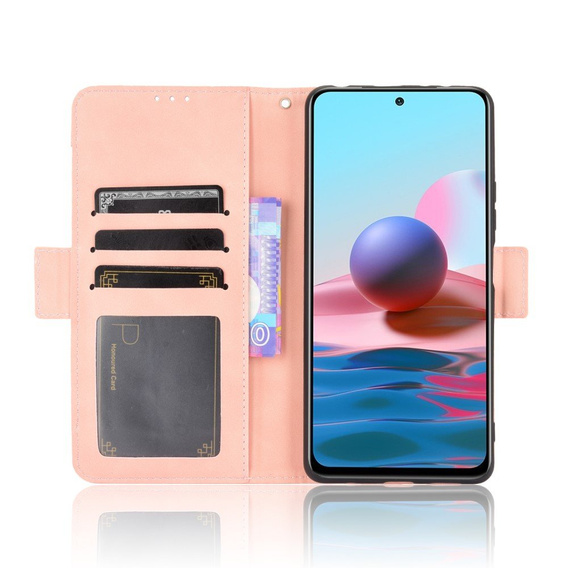 Pattintható tok a Xiaomi Redmi Note 10 Pro, Card Slot, rózsaszín