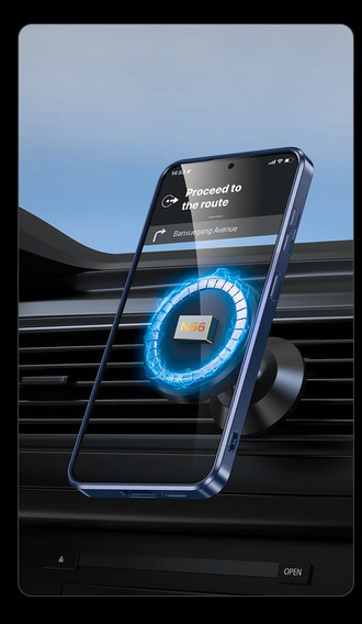Tok Samsung Galaxy A56-hoz, Electro MagSafe, sötétkék + üveg a képernyőhöz