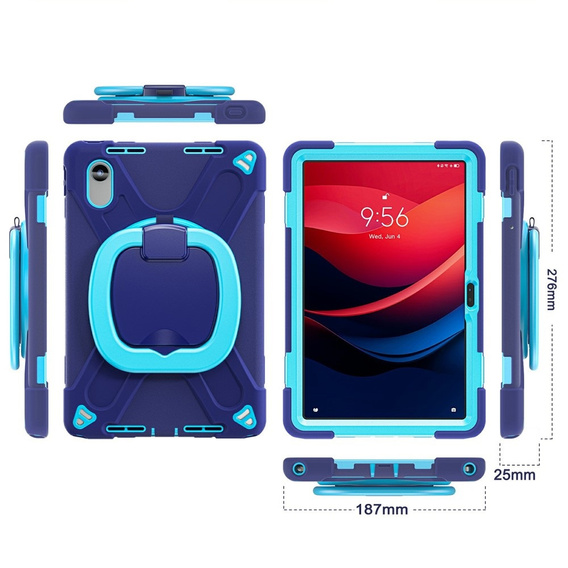 Gyerek tok Lenovo Tab M11, páncélozott, pánttal, tengerészkék / zöld