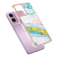 Védő tok Motorola Moto G24 / G24 Power / G04, Marble Slim Case, kék