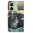 Pattintható tok a Xiaomi Redmi 13C / Poco C65, Wallet, Cat & Tiger