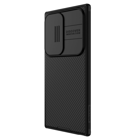 NILLKIN tok Samsung Galaxy S24 Ultra, szilikon CamShield tok MagSafe-hoz, fekete