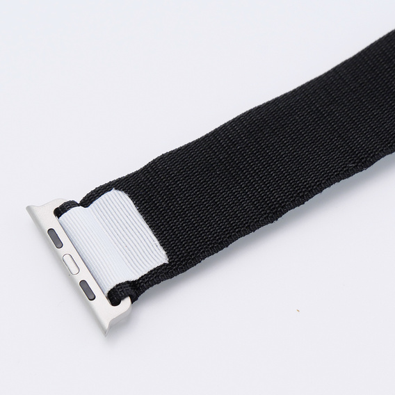 Nylon szíj Apple Watch 1/2/3/4/4/5/6/7/8/SE/ULTRA 42/44/45/45/49mm, fekete / fehér