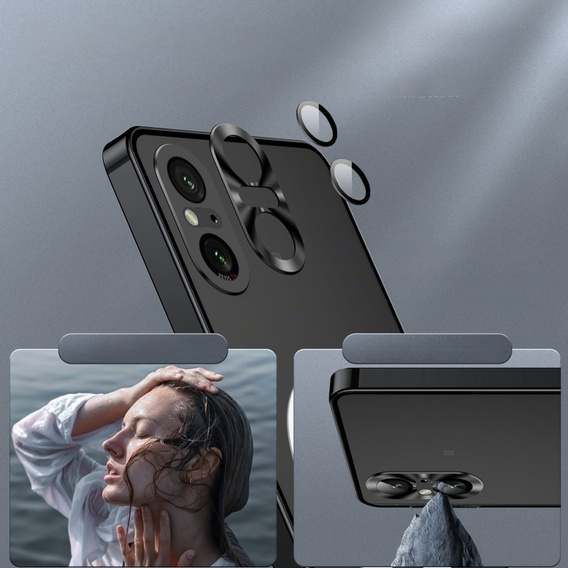 Kameravédő tok Sony Xperia 5 V, CamShield MagSafe, átlátszó / fekete