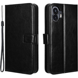 Pattintható tok a Nothing Phone 2, Crazy Horse Wallet, fekete