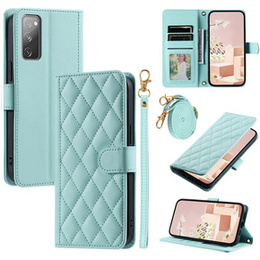 Flap tok Samsung Galaxy S20 FE, Rhombus Crossbody Leather, zöld