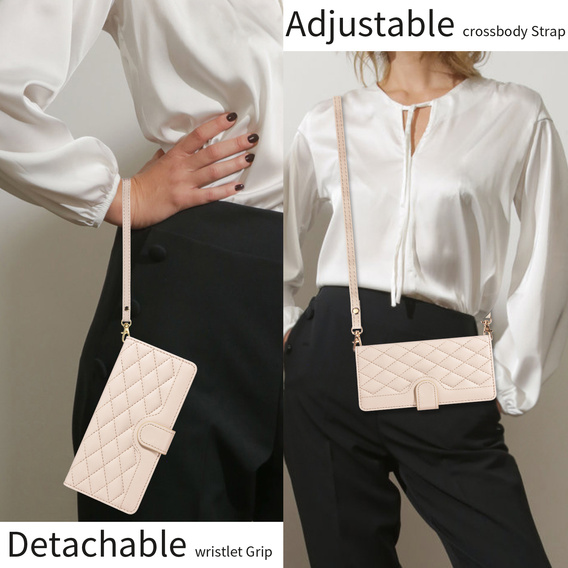 Rhombus Crossbody bőr flip tok Motorola Edge 70 készülékhez