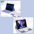 Tok + billentyűzet iPad 10.2 2021 / 2020 / 2019 / Air 10.5 2019, Leather Pen Slot TouchPad, lila