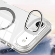 Tok iPhone Air készülékhez, MagSafe, állvánnyal, átlátszó, szürke betétekkel