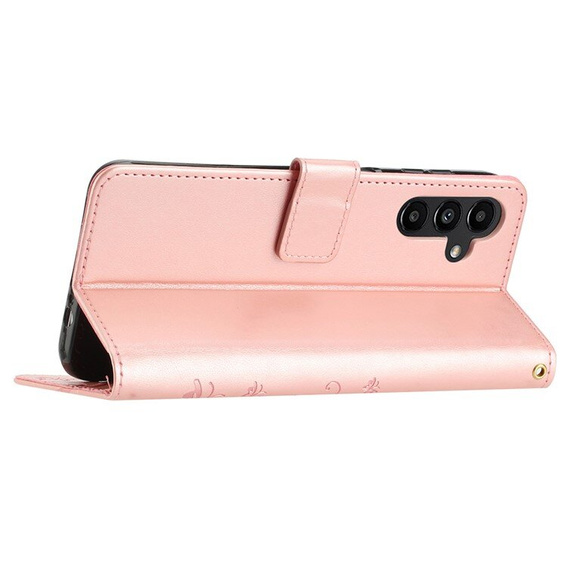 Pattintható tok a Samsung Galaxy A55 5G, Wallet, Butterfly, lila