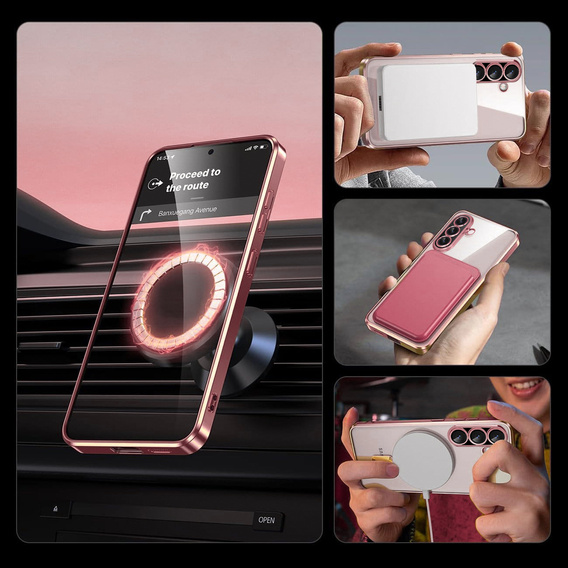 Tok Samsung Galaxy A36-hoz, Electro MagSafe, rózsaszín rose gold + üveg a képernyőhöz