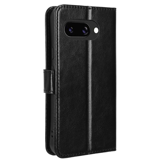 Pattintható tok a Google Pixel 9A, Crazy Horse Wallet, fekete
