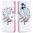 Pattintható tok a Xiaomi Redmi Note 12 4G, Wallet, colorful tree , fehér