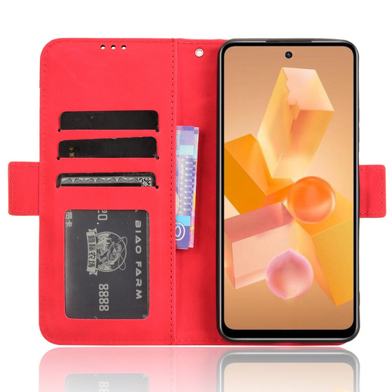 Pattintható tok a Infinix Hot 40i, Card Slot, piros