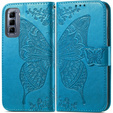 Pattintható tok a Infinix Hot 50 Pro+ 4G, Butterfly, kék