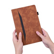 Tok Samsung Galaxy Tab S10 FE+ Plus, Classic, tolltartóval, barna