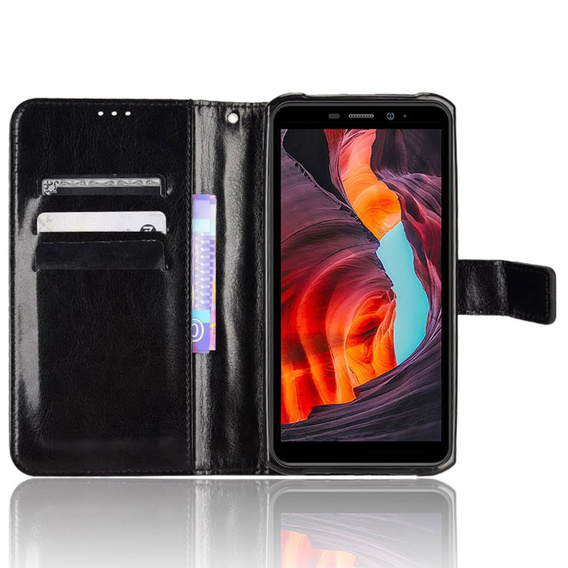 Pattintható tok a Ulefone Armor X10 / X10 Pro, Crazy Horse Wallet, fekete