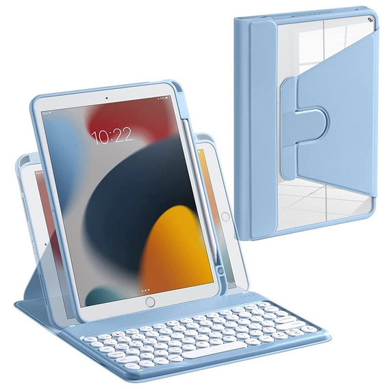 Tok + billentyűzet iPad 10.2 2021 / 2020 / 2019 7/8/9 gen, kék