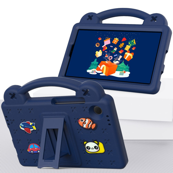 Gyermek tok Samsung Galaxy Tab A9, Cute Patterns, állvánnyal, sötétkék