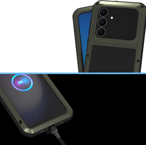 Páncélozott tok edzett üveggel Samsung Galaxy S25 FE készülékhez