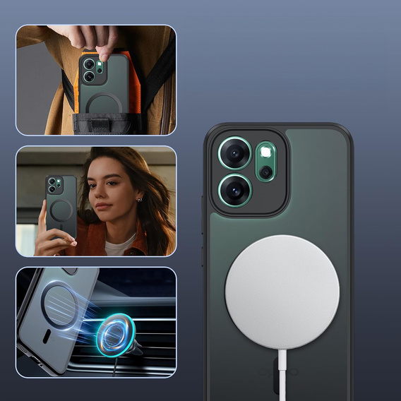 Matt tok Oppo Reno 14, MagSafe-hoz, áttetsző fekete