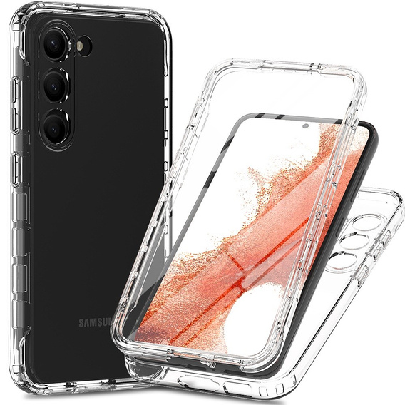 Tok Samsung Galaxy S23 készülékhez, Shockproof, fóliával, átlátszó