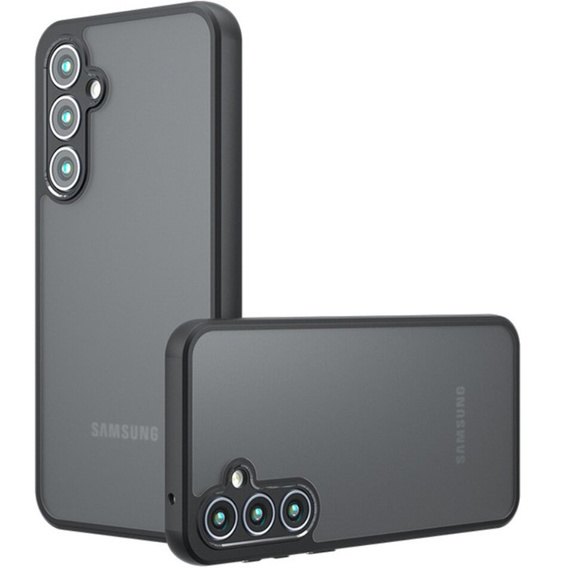 Tok Samsung Galaxy S24+ Plus, Fusion Hybrid, kameravédelemmel, átlátszó / fekete