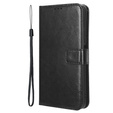 Pattintható tok a T Phone 3 5G, Crazy Horse Wallet, fekete