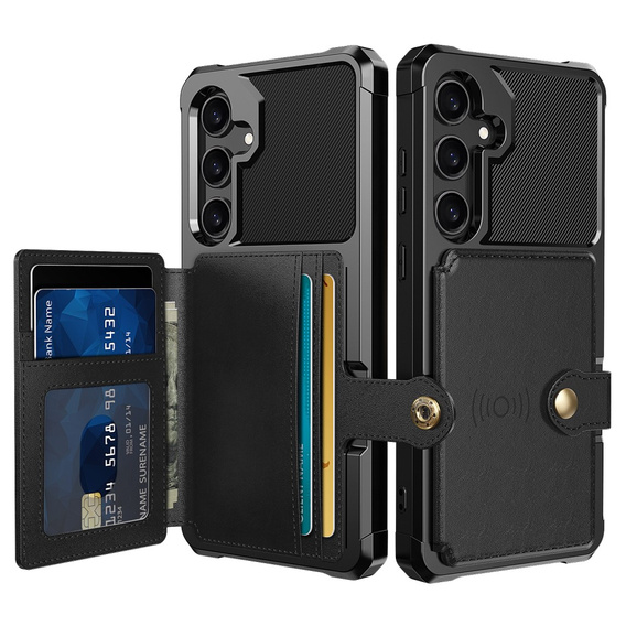 Tok Samsung Galaxy A55 5G, Card Holder Kickstand, fekete