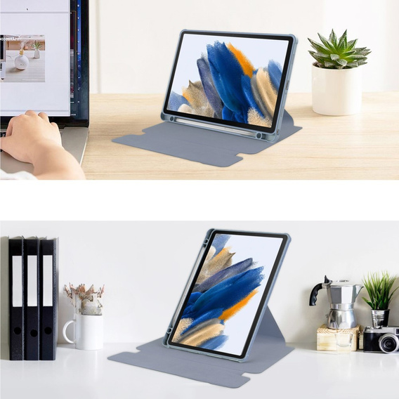 Billentyűzet tok Samsung Galaxy Tab A9+, Rotary 360° Leather, lila