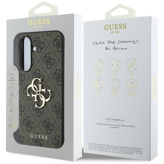 GUESS Telefontok a Samsung Galaxy A56 5G, 4G Big Metal Logo, barna