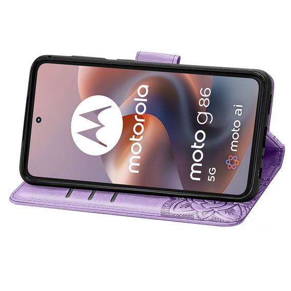 Pattintható tok a Motorola Moto G56 5G, Butterfly, lila