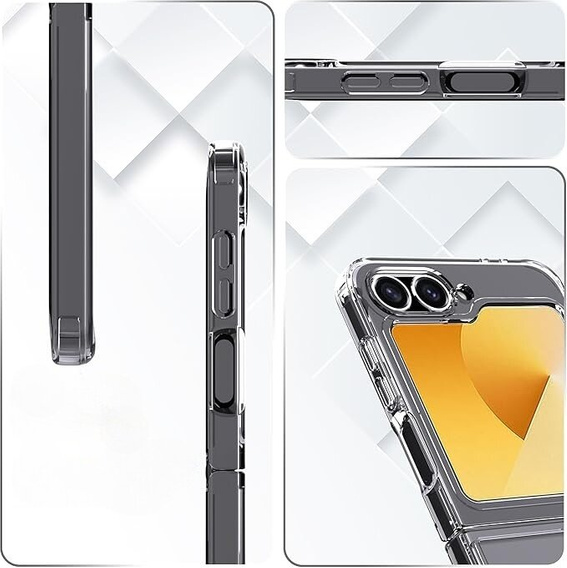 Telefontok a Samsung Galaxy Z Flip7 FE / Z Flip6, Fusion Hybrid, átlátszó
