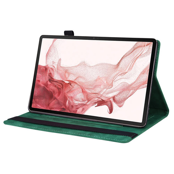 Tok Samsung Galaxy Tab S10 FE+ Plus, Classic, tolltartóval, zöld