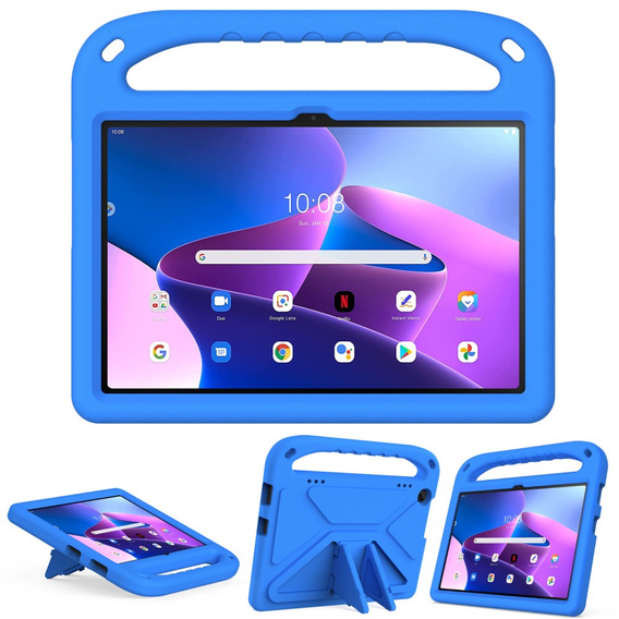 Gyermek tok Lenovo Tab M10 10.1 Gen 3, gyermek tok fogantyúval, kék