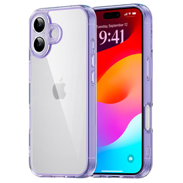 Tok iPhone 17 készülékhez, kamerafedéllel, átlátszó, lila oldalakkal