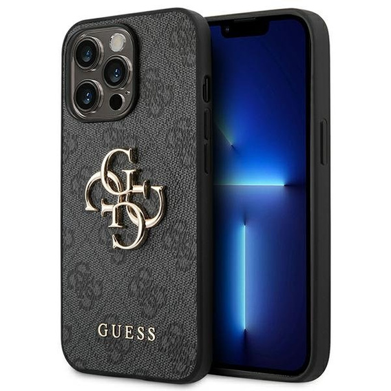 GUESS Telefontok a iPhone 14 Pro, 4G Big Metal Logo, szürke