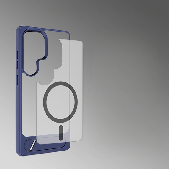Tok Samsung Galaxy S25 Ultra, Kickstand Matt Case, MagSafe, sötétkék