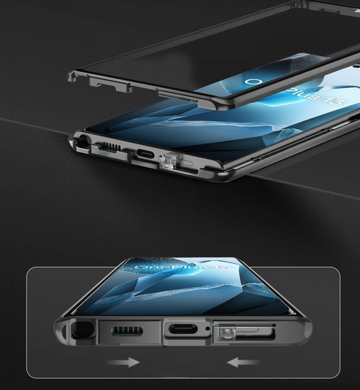 Tok OnePlus 13, Magnetic Dual Glass, fekete