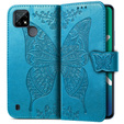 Pattintható tok a Realme C21, Butterfly, kék