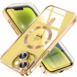 Tok iPhone 14 Plus-hoz, Electro MagSafe, arany + üveg a képernyőhöz