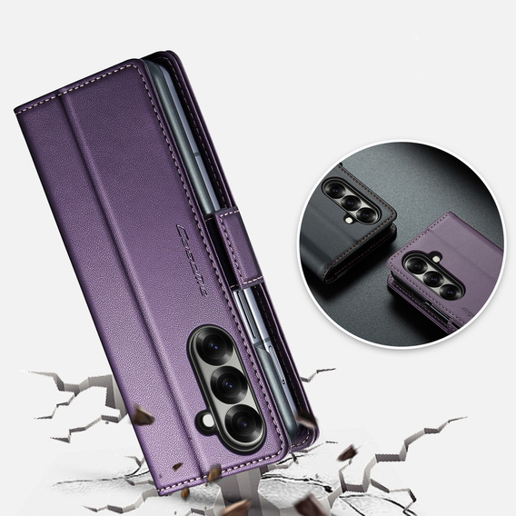 CASEME Litchi pénztárca flip tok Samsung Galaxy Z Fold7 5G számára