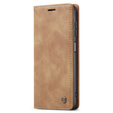 CASEME tok Samsung Galaxy M33 5G, Leather Wallet Case, barna