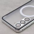 Magnetic Dual Glass MagSafe tok Samsung Galaxy S23, ezüst