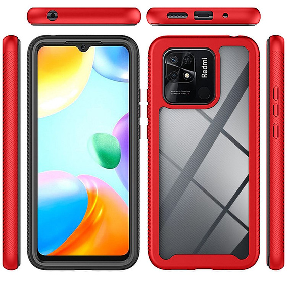 Tok Xiaomi Redmi 10C készülékhez, Shockproof, fóliával, kék