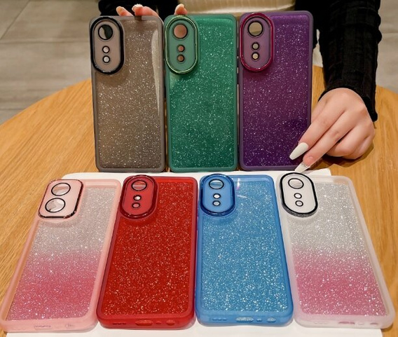 Telefontok a Oppo A18 4G / A38 4G, Glittery Powder, fekete