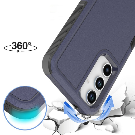 Páncélozott tok Samsung Galaxy A55 5G, Dual Shockproof, sötétkék