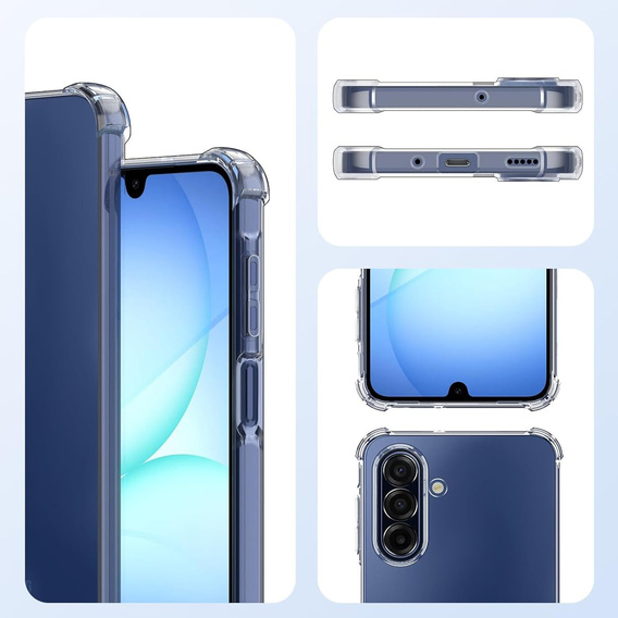 Tok Samsung Galaxy A17 5G, megerősített, kameravédelemmel, átlátszó
