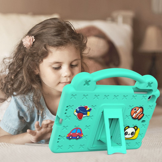 Gyermek tok iPad mini 7.9" 2019/2015/2014/2013/2012 (5/4/3/2/1 gen.), Cute Patterns, állvánnyal, zöld