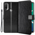 Pattintható tok a Motorola Moto E20/E30/E40, Crazy Horse Wallet, fekete